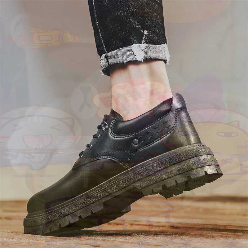 Streetwear High End Brand - Темные модные кроссовки из натуральной кожи,